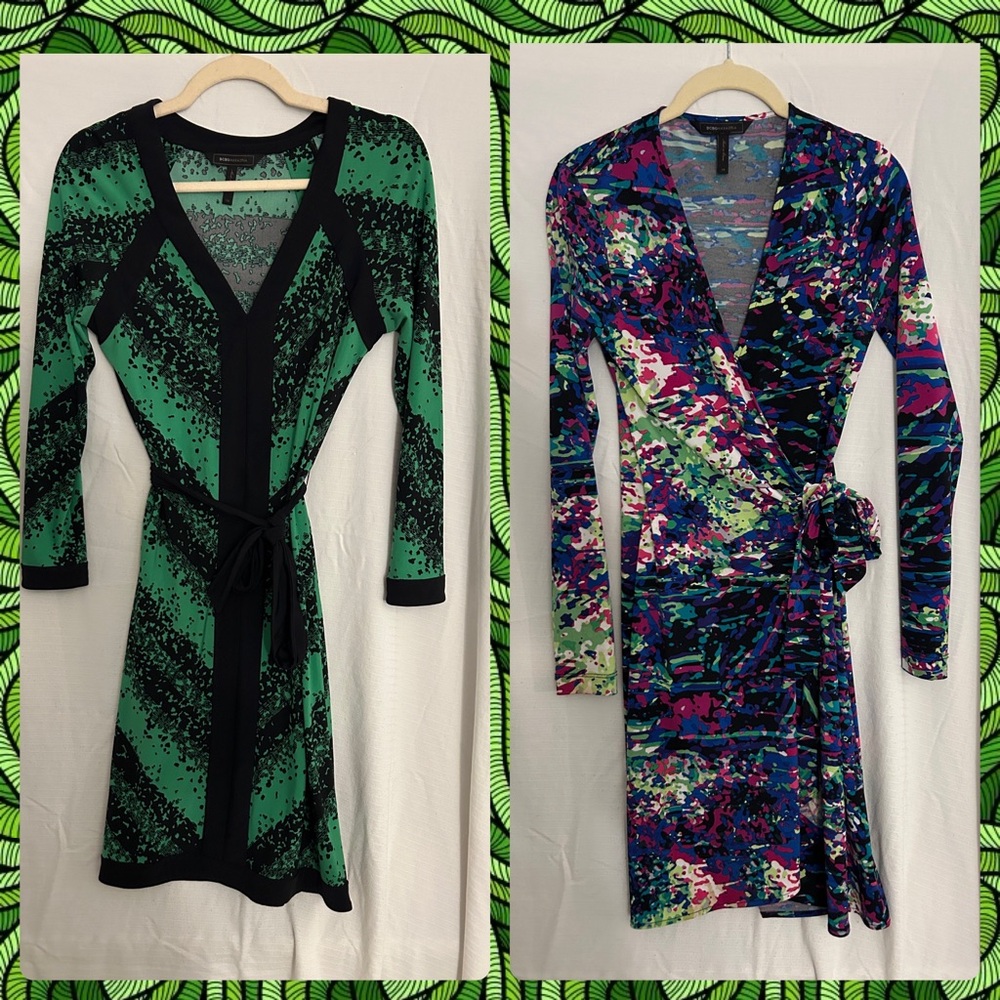 BCBGMAXAZRIA Wrap Dress Bundle – Set of 2 XS